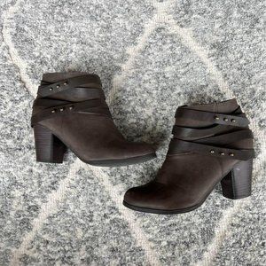 Dark Brown Ankle Booties Size 8